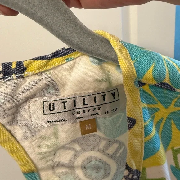 Utility Canvas Size Medium Cotton Dress Retro Whimsical Folk Scandi Fun Vibe - Picture 4 of 6